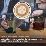 Handmade 16oz Peacock Green Potbelly Coffee Mug