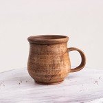 Handmade Brown Ceramic Coffee Mug - 8.5 oz