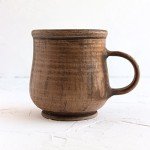 Handmade Brown Ceramic Coffee Mug - 8.5 oz