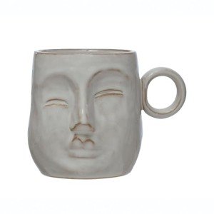 Bloomingville Cream Reactive Glaze Face Mug