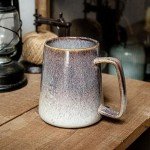 26oz Handmade Gray Coffee Mug with Big Handle
