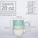 Bosmarlin 20 Oz Mint Green Ceramic Coffee Mug