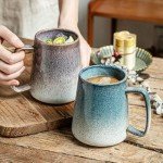 26oz Handmade Gray Coffee Mug with Big Handle