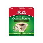MELITTA Natural Brown #4 Cone Coffee Filters - 100 Count