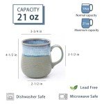Handmade 21 oz Ceramic Coffee Mug - Blue Grey