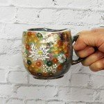 Kutani Porcelain Gold Flower Coffee Mug