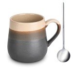 LINVIA Rustic Ceramic Coffee Mug, 16 oz