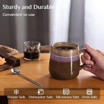 LINVIA Rustic Ceramic Coffee Mug, 16 oz
