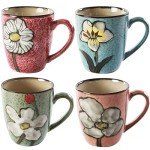 Colorful 12oz Ceramic Cappuccino and Tea Mugs