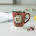 Colorful 12oz Ceramic Cappuccino and Tea Mugs