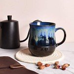 Bosmarlin 21 Oz Large Blue Ceramic Coffee Mug