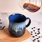 Bosmarlin 21 Oz Large Blue Ceramic Coffee Mug