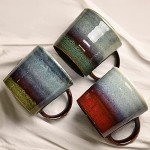 Large Handmade Ceramic Coffee Mug - Green 16.5 Oz