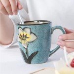 Colorful 12oz Ceramic Cappuccino and Tea Mugs
