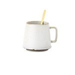 Retro Ceramic Coffee Cup and Wooden Saucer Set