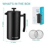 Stainless Steel Double Wall French Press Coffee Maker