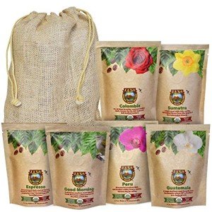 Organic Coffee Sampler Pack in Linen Bag