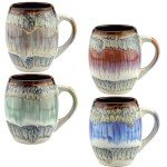 Large 20 oz Ceramic Coffee Mugs - Set of 4
