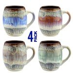 Large 20 oz Ceramic Coffee Mugs - Set of 4