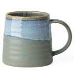 Ceramic Coffee Mug 16oz - Handmade Blue-Grey