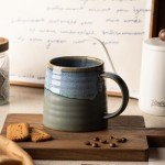 Ceramic Coffee Mug 16oz - Handmade Blue-Grey