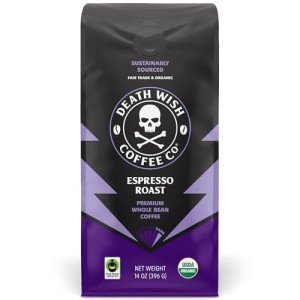 Death Wish Organic Espresso Roast Whole Beans, 14oz