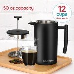 Belwares 50 OZ Stainless Steel French Press Coffee Maker