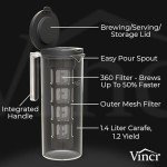 VINCI 1.4L Cold Brew Coffee Maker with Dual Filter