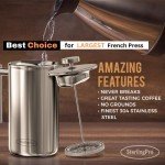 SterlingPro 1.75L Double Walled French Press Coffee Maker