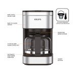KRUPS 5-Cup Compact Coffee Maker with Reusable Filter