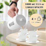 Large 34oz White French Press Coffee & Tea Maker