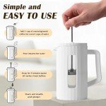 Large 34oz White French Press Coffee & Tea Maker