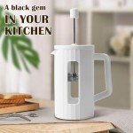 Large 34oz White French Press Coffee & Tea Maker