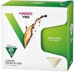 Hario V60 Natural Paper Coffee Filters, Size 01