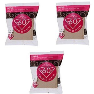 Hario Natural Paper Coffee Filters, 3-Pack Set