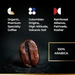 Sapphire Coffee Colombian Whole Bean Arabica, Medium Roast