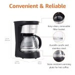 5-Cup Coffee Maker with Reusable Filter - Black