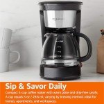 5-Cup Coffee Maker with Reusable Filter - Black
