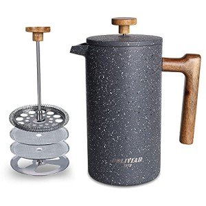 Poliviár 34oz French Press with Wooden Handle