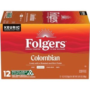 Folgers Lively Colombian Coffee K-Cups, 72 Count