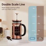 BAYKA 34oz French Press Coffee Maker - Copper