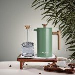 POLIVIAR 34 oz French Press with Wood Handle