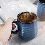 Set of 4 Navy Porcelain Coffee Mugs