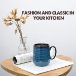 Set of 4 Navy Porcelain Coffee Mugs