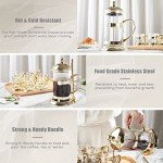 DUJUST Gold Luxury French Press Coffee Maker 34oz