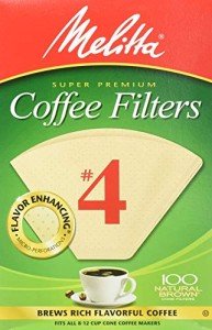 Melitta #4 Natural Brown Coffee Filters, 300 Count