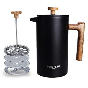 Poliviars Vintage French Press Coffee Maker, 34 Oz