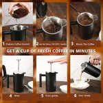 SZHETEFU 100 ml French Press – Insulated Stainless Steel