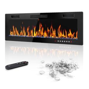 LEMBERI 50" Recessed Electric Fireplace with Remote