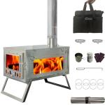 DANCHEL Portable Outdoor Wood Stove with Glass